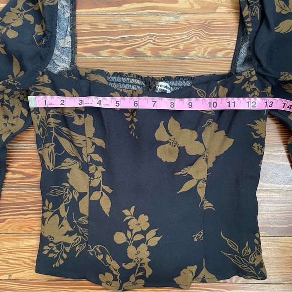 Reformation Blue and Brown Long Sleeve Floral Top - Picture 14 of 14